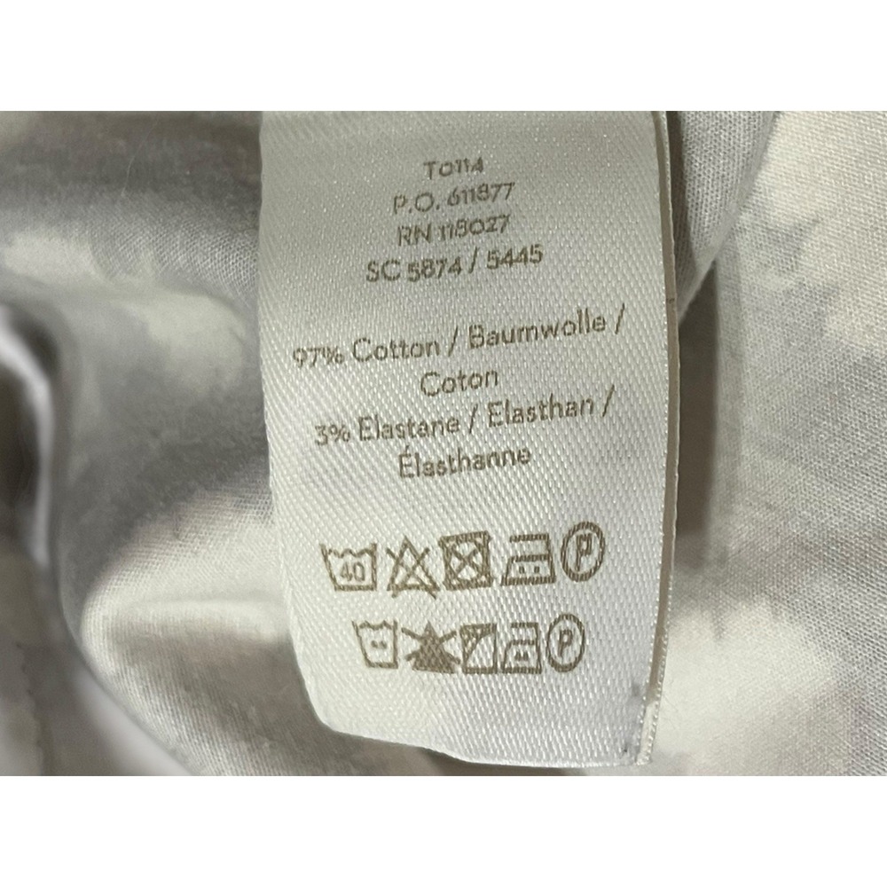 Boden Richmond Pants Womens 8R Olive Green White Leaf Print Cotton Stretch 8R - Picture 6 of 8